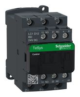 SCHNEIDER ELECTRIC LC1D12BD CONTACTOR, 3PST-NO, 24VDC, DIN RAIL