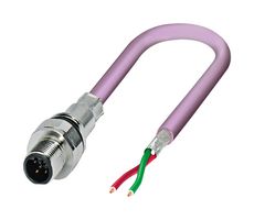 PHOENIX CONTACT 1525568 SENSOR CORD, 2P, M12 PLUG-FREE END, 1M