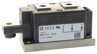 IXYS SEMICONDUCTOR MDD312-16N1 MÃDULO DIODOS, DOBLE, 1.6KV, 310A, Y1-CU