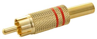LUMBERG 1573 01 V RED RCA CONNECTOR, PLUG, 1POS, 9.5MM, RED