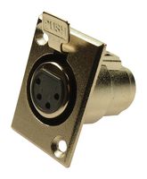 CLIFF ELECTRONIC COMPONENTS FC6120 CONNECTOR, XLR AUDIO, RCPT, 4POS, PANEL