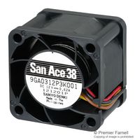 SANYO DENKI 9GA0312P3K001 AXIAL FAN, 38MM, 12VDC, 21.2CFM, 59DBA