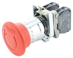 SCHNEIDER ELECTRIC XB4BS8444 EMERGENCY STOP SWITCH, DPST-NC, 120VAC