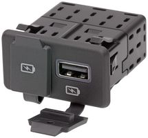 MOLEX 68532-4462 USB CHARGER RCPT, 2PORT, 2.4A, BLACK