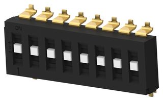 ALCOSWITCH - TE CONNECTIVITY TDS08SGRNTR04 DIP SWITCH, 8POS, SP3T, SLIDE, SMD