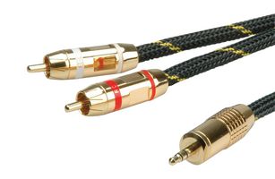 ROLINE 11.09.4279 AUDIO CABLE, 3.5MM-RCA X 2 PLUG, 10M