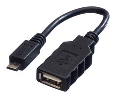 ROLINE 11.02.8311 USB CABLE, A RCPT-MICRO B PLUG, 0.15M