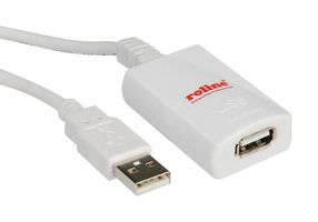 ROLINE 12.04.1088 USB CABLE, 2.0 A PLUG-RCPT, 5M, WHT