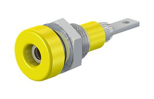 STAUBLI 23.0060-24 BANANA JACK, 2MM, 10A, QC, YELLOW