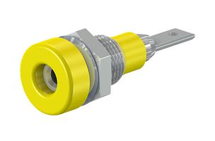STAUBLI 23.0030-24 BANANA JACK, 2MM, 10A, QC, YELLOW