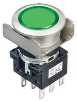 IDEC LB6ML-A1T64G PULSADOR, ILUM, DPDT, 24VAC/DC, VERDE