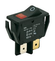 MARQUARDT 01552.0102-00 ROCKER SWITCH, DPST, 16A, 250VAC, BLACK