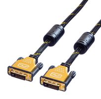 ROLINE 11.04.5518 CABLE, DVI-D TO DVI-D PLUG, BLK/YEL, 10M