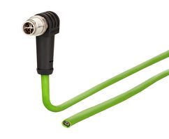 METZ CONNECT 142M2XA0020 SENSOR CORD, 8P M12 PLUG-FREE END, 2M