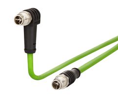 METZ CONNECT 142M2X1B050 SENSOR CORD, 8P M12 PLUG-PLUG, 5M
