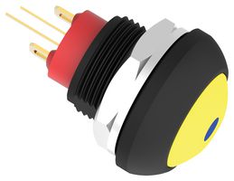 TE CONNECTIVITY - ALCOSWITCH PB6B2FM5M1CAL07 PB SWITCH, SPST, 0.4A, 32V, BLUE, SOLDER