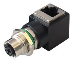 BULGIN LIMITED PXMBNI12RAF08XRJM16 ADAPTOR, M12 RECEPTACLE-RJ45 JACK