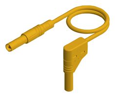 HIRSCHMANN TEST AND MEASUREMENT 934083103 TEST LEAD, 4MM BANANA PLUG-R/A PLUG, YEL
