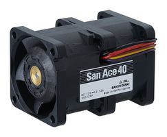 SANYO DENKI 9CRH0412P5J001 AXIAL FAN, 40MM, 12VDC, 32.9CFM, 70DBA