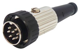DELTRON COMPONENTS 592-0801 DIN AUDIO/VIDEO CONN, PLUG, 8POS, CABLE