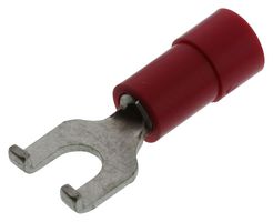 MOLEX 19121-0005 TERMINAL, FORK TONGUE, #6, 18AWG, RED