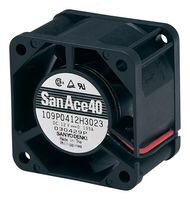 SANYO DENKI 109P0412K3013 DC AXIAL FAN, 20.8CU.FT/MIN, BALL, 40MM ROHS COMPLIANT: YES