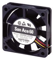 SANYO DENKI 109P0612H702 VENTIL AXIAL 60MM 0.4M3/MIN 32DBA 12V