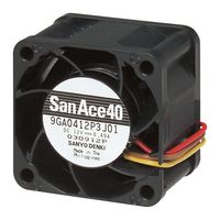 SANYO DENKI 9GA0412P3M01 AXIAL FAN, 40MM, 0.46M3/MIN, 47DBA, 12V ROHS COMPLIANT: YES