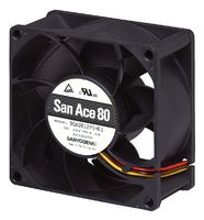 SANYO DENKI 9GA0824P1S61 DC AXIAL FAN, 91.8CU.FT/MIN, BALL, 80MM ROHS COMPLIANT: YES