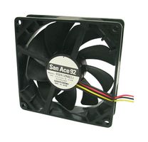 SANYO DENKI 9S0924L401 DC AXIAL FAN, 29.3CU.FT/MIN, BALL, 92MM