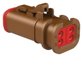 AMPHENOL SINE/TUCHEL AT06-4S-OMBRN AUTOMOTIVE HOUSING, PLUG, 4POS, BROWN ROHS COMPLIANT: YES