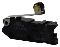 OMRON ELECTRONIC COMPONENTS D3M-01K2-3 MICROSW, SPST, 0.1A, 30VDC, 51GF, QC ROHS COMPLIANT: YES
