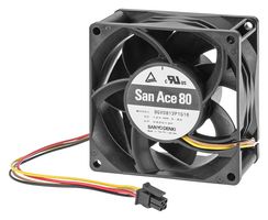 SANYO DENKI 9GV0848P1G19 AXIAL FAN, 80MM, 48VDC, 138CFM, 65DBA