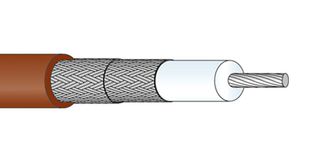 HUBER+SUHNER RG"400"/U COAX CABLE WIRE, 50 OHM, BROWN, 100FT