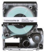 PANDUIT T100X000YKM-BK LABEL TAPE, PET, 1_ X 30FT, BLACK/CLEAR