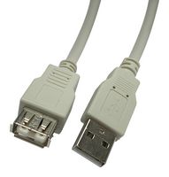 VIDEK 2490-0.5 USB CABLE, 2.0 TYPE A PLUG-RCPT, 500MM