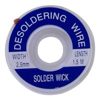 MULTICOMP PRO MP740695 DESOLDERING BRAID, COPPER, 2.5MM X 1.5M ROHS COMPLIANT: NA