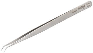 WELLER EREM 65ASA TWEEZER, CURVE/POINTED, 140MM, SS BODY