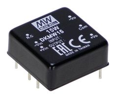 MEAN WELL DKMW15F-15 DC-DC CONVERTER, 2 O/P, 15W ROHS COMPLIANT: YES