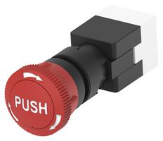 TE CONNECTIVITY - ALCOSWITCH PBES16N50R E-STOP SW, SPST-NC/NO, 3A, 125VAC/PANEL