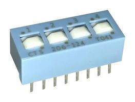 CTS 206-124 INTERRUPTOR DIP, 0.1A, 50VDC, 4POS, THT
