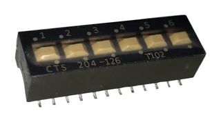 CTS 204-126ST INTERRUPTOR DIP, 0.1A, 50VDC, 6POS, SMD