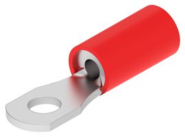 TE CONNECTIVITY 130451 TERMINAL, RING TONGUE, #4, 16AWG, RED