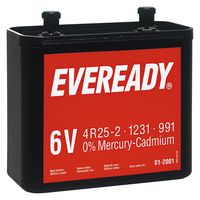 EVEREADY E300771000. BATTERY, NON-RECHARGEABLE, 6V, 1PK