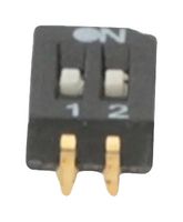 APEM IKH0203000 DIP SWITCH, 2POS, 0.025A, 24VDC, SMD ROHS COMPLIANT: YES