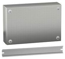 SCHNEIDER ELECTRIC NSYSBX20308 + NSYAMRD30357SB ENCLOSURE W/ DIN RAIL, SS, MULTIPURPOSE
