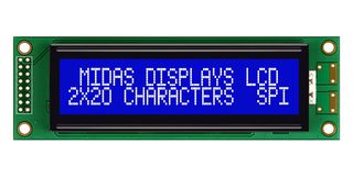 MIDAS DISPLAYS MC22005A6W-BNMLWS-V2 LCD DISP ALPHAN 20 X 2 WHITE ON BLUE 5V