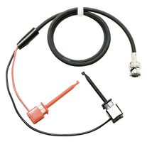 MUELLER ELECTRIC BU-1150-C-36-0 BNC PLUG-HOOK CLIPS X2, BLK/RED, 36"