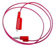 MUELLER ELECTRIC BU-2030-A-60-2 ALLIGATOR CLIP-4MM BANANA PLUG, RED, 60"