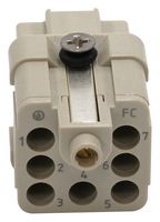 MULTICOMP PRO MP009620 HEAVY DUTY INSERT, 7+PE, RCPT, 10A/SZ 3A ROHS COMPLIANT: YES